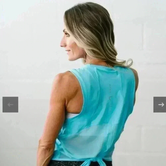 BNWT Zyia Active Sky Blue Panel Split Back Mesh Tank, XXL - Picture 5 of 10